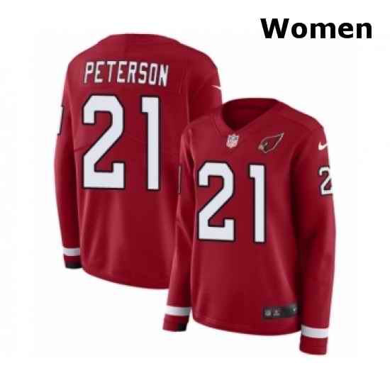 Womens Nike Arizona Cardinals 21 Patrick Peterson Limited Red Therma Long Sleeve NFL Jersey